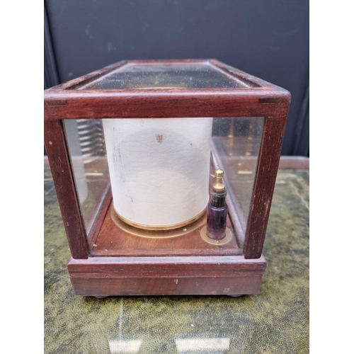 1178 - An oak cased barograph, by Sinclair, London, 29.5cm wide.