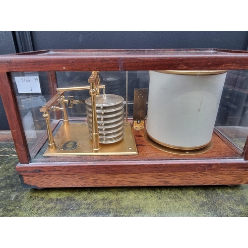 1178 - An oak cased barograph, by Sinclair, London, 29.5cm wide.