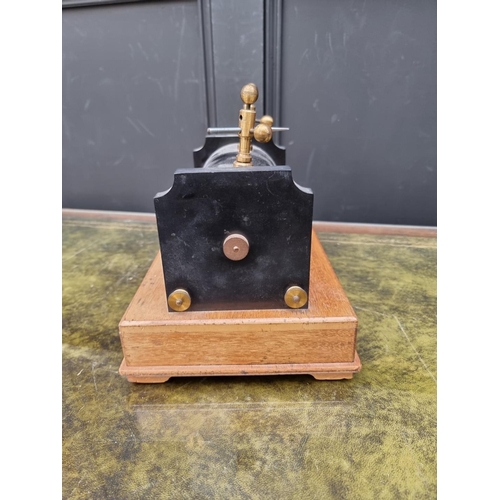 1183 - An old induction coil, 39cm wide; together with an old spit jack mechanism.