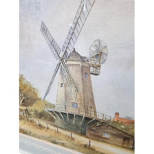 1205 - P Tueslew, 'Bosham'; 'Shipley Mill', two works, each signed, watercolour, 25 x 17.5cm and 26.5 x 36.... 