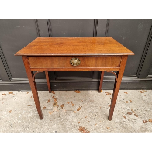 1066 - A George III mahogany single drawer side table, 77.5cm wide. 