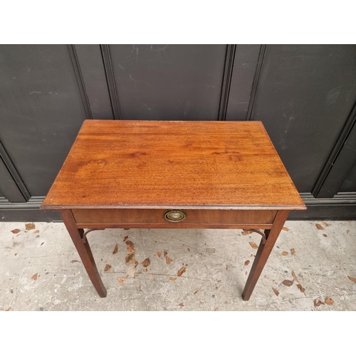 1066 - A George III mahogany single drawer side table, 77.5cm wide. 