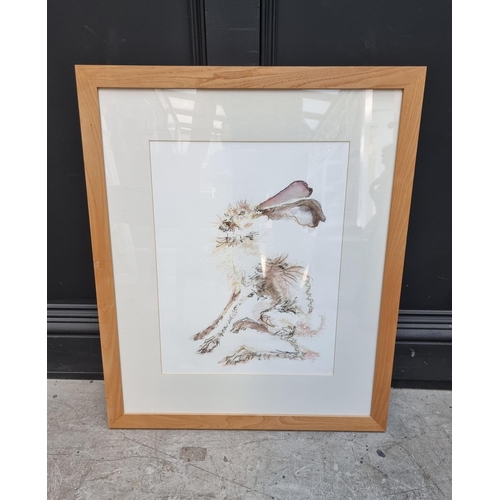 1146 - E..., Hare, indistinctly initialled and dated '90, watercolour, 47 x 37cm.