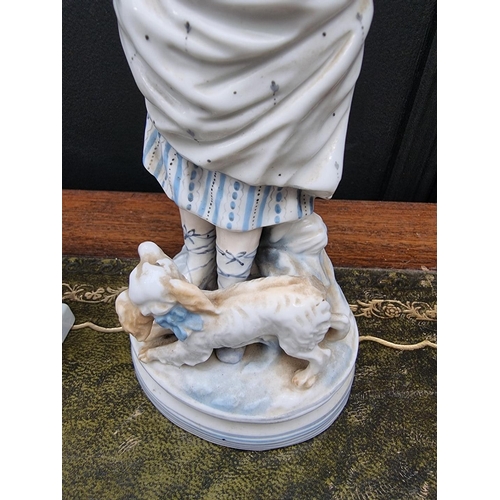 1362 - A small Continental porcelain blanc de chine figure, with crossed swords mark, 11cm high; together w... 