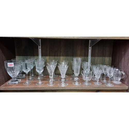 1381 - A collection of thirty Victorian and later drinking glasses. (30)