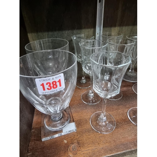 1381 - A collection of thirty Victorian and later drinking glasses. (30)