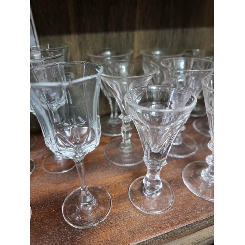 1381 - A collection of thirty Victorian and later drinking glasses. (30)