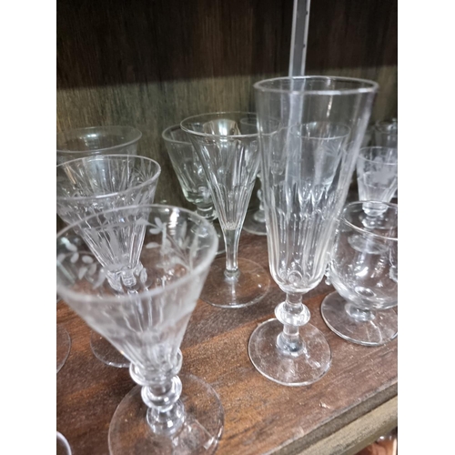 1381 - A collection of thirty Victorian and later drinking glasses. (30)