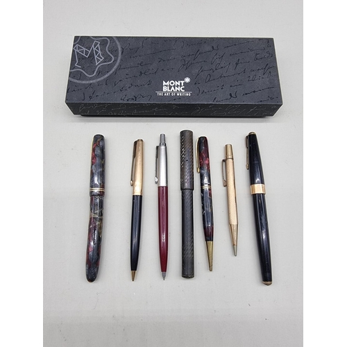 1460 - A small collection of vintage pens, two with 14ct nibs.