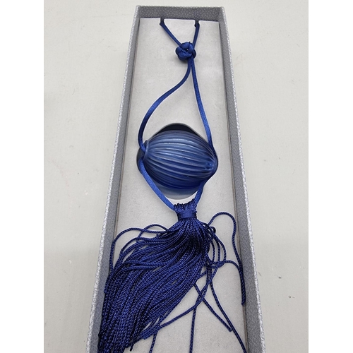 1463 - A Lalique blue glass 'Nerita Tassel', boxed. 