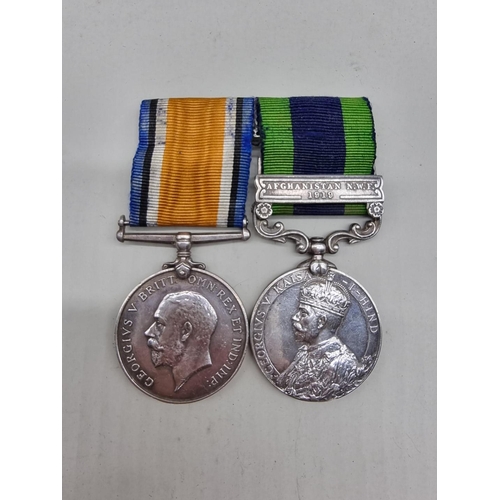 1469 - Medal: a World War I War Medal, (renamed); and George V India Service Medal with Afghanistan N.W.F 1... 