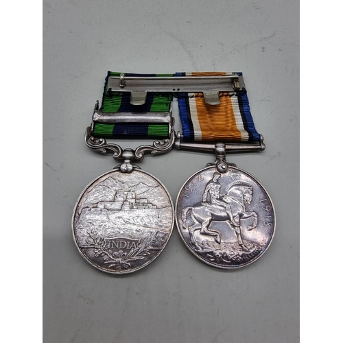 1469 - Medal: a World War I War Medal, (renamed); and George V India Service Medal with Afghanistan N.W.F 1... 