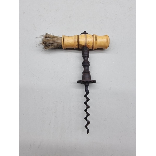 1476 - A 19th century bone handled Henshall type corkscrew.  