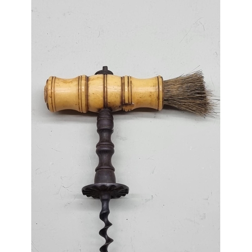 1476 - A 19th century bone handled Henshall type corkscrew.  