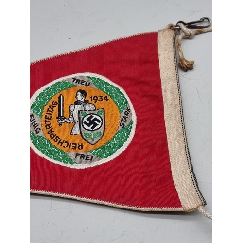 1496 - A German Third Reich Nuremberg Rally 1934 pennant, 30cm long.