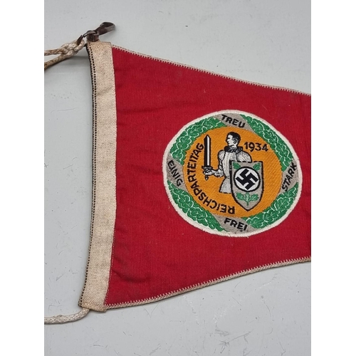 1496 - A German Third Reich Nuremberg Rally 1934 pennant, 30cm long.