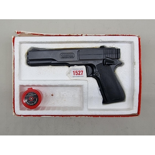 1527 - A Milbro Model G10 .177 cal 20 shot repeater BB air pistol, boxed.