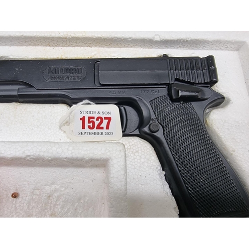 1527 - A Milbro Model G10 .177 cal 20 shot repeater BB air pistol, boxed.