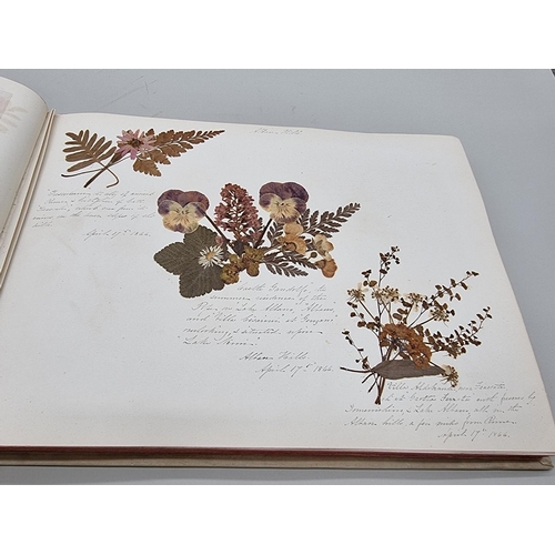 529 - DRIED FLOWER ALBUM: album of dried flower arrangements collected from around Europe 1866. 52pp ... 