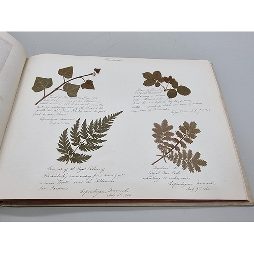 529 - DRIED FLOWER ALBUM: album of dried flower arrangements collected from around Europe 1866. 52pp ... 