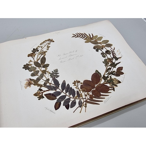 529 - DRIED FLOWER ALBUM: album of dried flower arrangements collected from around Europe 1866. 52pp ... 