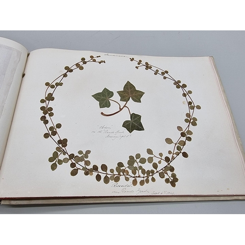 529 - DRIED FLOWER ALBUM: album of dried flower arrangements collected from around Europe 1866. 52pp ... 