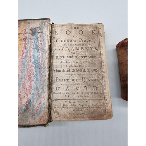 606 - BOOK OF COMMON PRAYER: worn and defective Book of Common Prayer, London 1750, engraved plates (some ... 