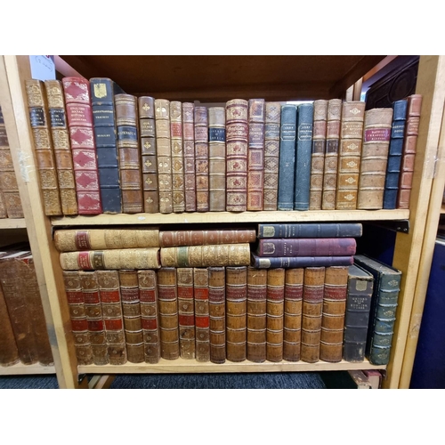 616 - BINDINGS: collection of c.59 leatherbound volumes, 18th and 19thc literature and reference work... 