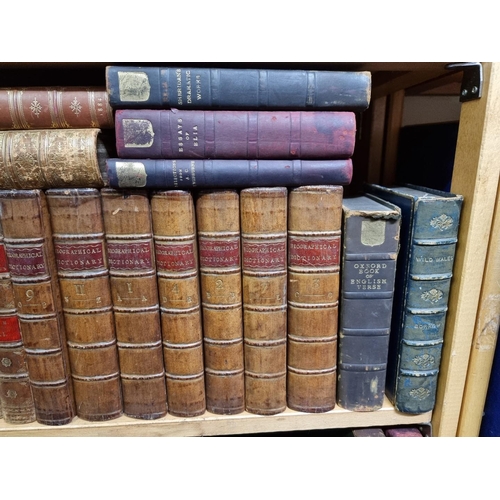 616 - BINDINGS: collection of c.59 leatherbound volumes, 18th and 19thc literature and reference work... 