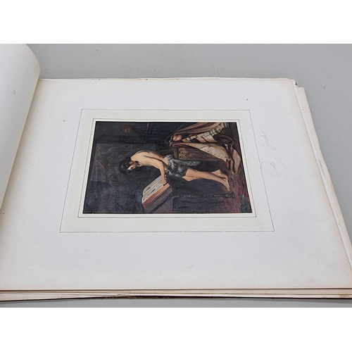 654 - ALBUM: oblong 4to album, 19thc, containing approx 32 finely coloured engravings mounted to albu... 