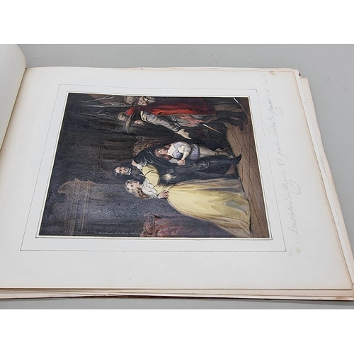 654 - ALBUM: oblong 4to album, 19thc, containing approx 32 finely coloured engravings mounted to albu... 