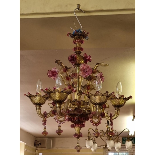 1511 - An impressive Murano coloured glass chandelier, 68cm high.