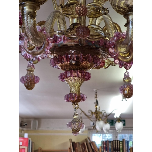 1511 - An impressive Murano coloured glass chandelier, 68cm high.