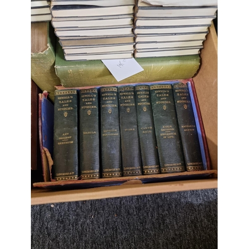 577 - MISCELLANEOUS BOOKS: to include 7 vol set of works of Elizabeth M Sewell, uniform limp green mo... 