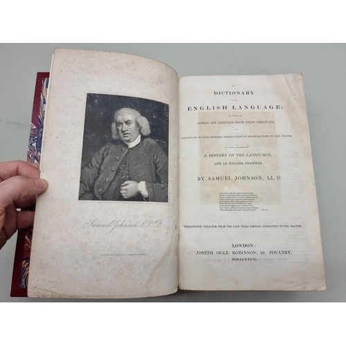 583 - JOHNSON (Samuel): 'A Dictionary of the English Language..', Joseph Ogle Robinson, 1828: 1369pp,... 