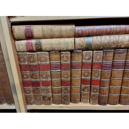 616 - BINDINGS: collection of c.59 leatherbound volumes, 18th and 19thc literature and reference work... 