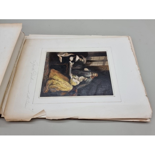 654 - ALBUM: oblong 4to album, 19thc, containing approx 32 finely coloured engravings mounted to albu... 