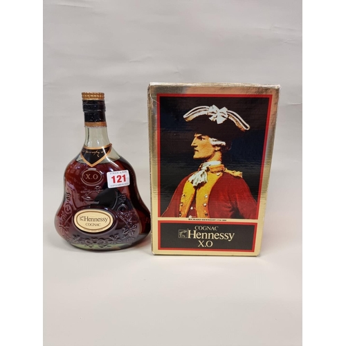 121 - A 24 fl.oz. bottle of Hennessy XO Cognac, in card box.