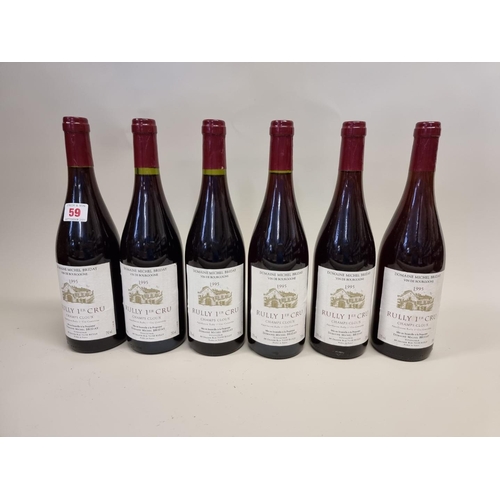 59 - Six 75cl bottles of Rully 1er Cru Champs Cloux, 1995, Michel Briday. (6)