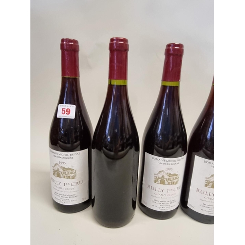 59 - Six 75cl bottles of Rully 1er Cru Champs Cloux, 1995, Michel Briday. (6)