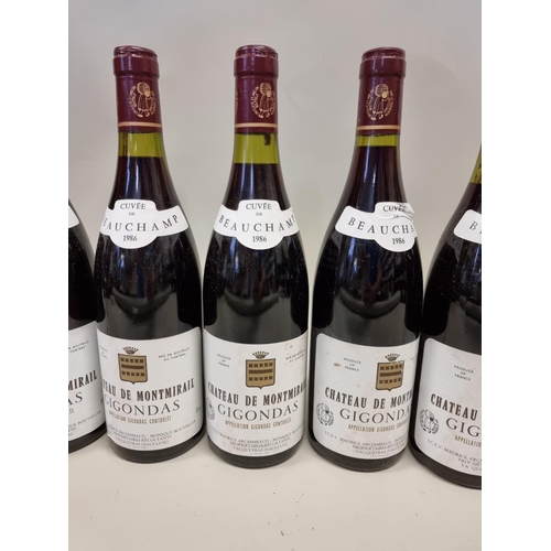 61 - Six 75cl bottles of Gigondas Cuvee Beauchamps, 1986, Chateau Montmirail. (6)