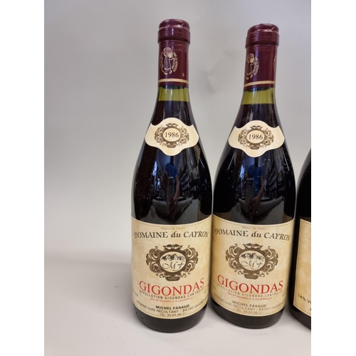 62 - Six 75cl bottles of Gigondas Domaine de Cayron, 1986, Michel Faraud. (6)