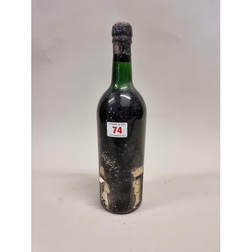 74 - A bottle of Rebello Valente 1966 Vintage Port, bottled 1968, (label distressed).