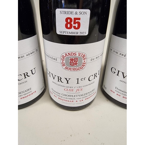 85 - Six 75cl bottles of Givry 1er Cru Clos Jus, 1993, Chofflet Valdenaire. (6)