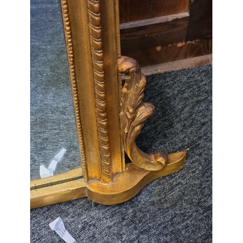 1092 - A large reproduction gilt framed overmantel mirror, 140 x 136cm. 