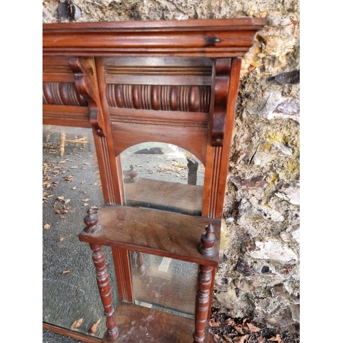 1102 - An Edwardian walnut overmantel mirror, 94 x 119cm. 