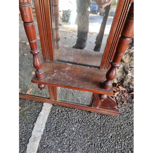 1102 - An Edwardian walnut overmantel mirror, 94 x 119cm. 