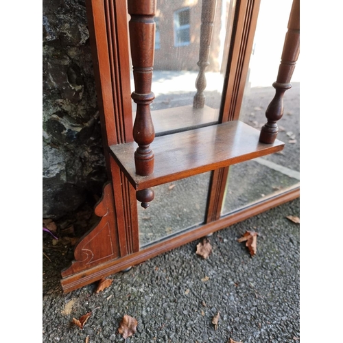 1102 - An Edwardian walnut overmantel mirror, 94 x 119cm. 