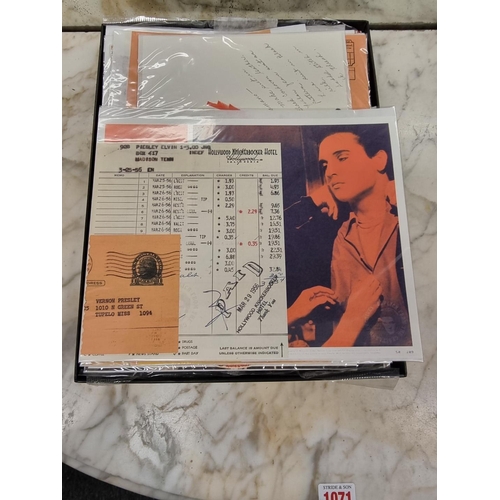 1352 - A collection of reproduction Elvis Presley ephemera and memorabilia, boxed.... 