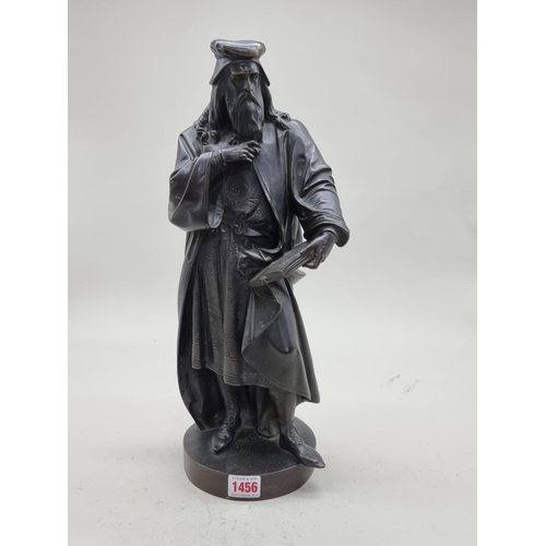 1456 - After Albert Ernest Carrier-Belleuse, 'Leonardo da Vinci', signed, bronze, 43cm high.  ... 